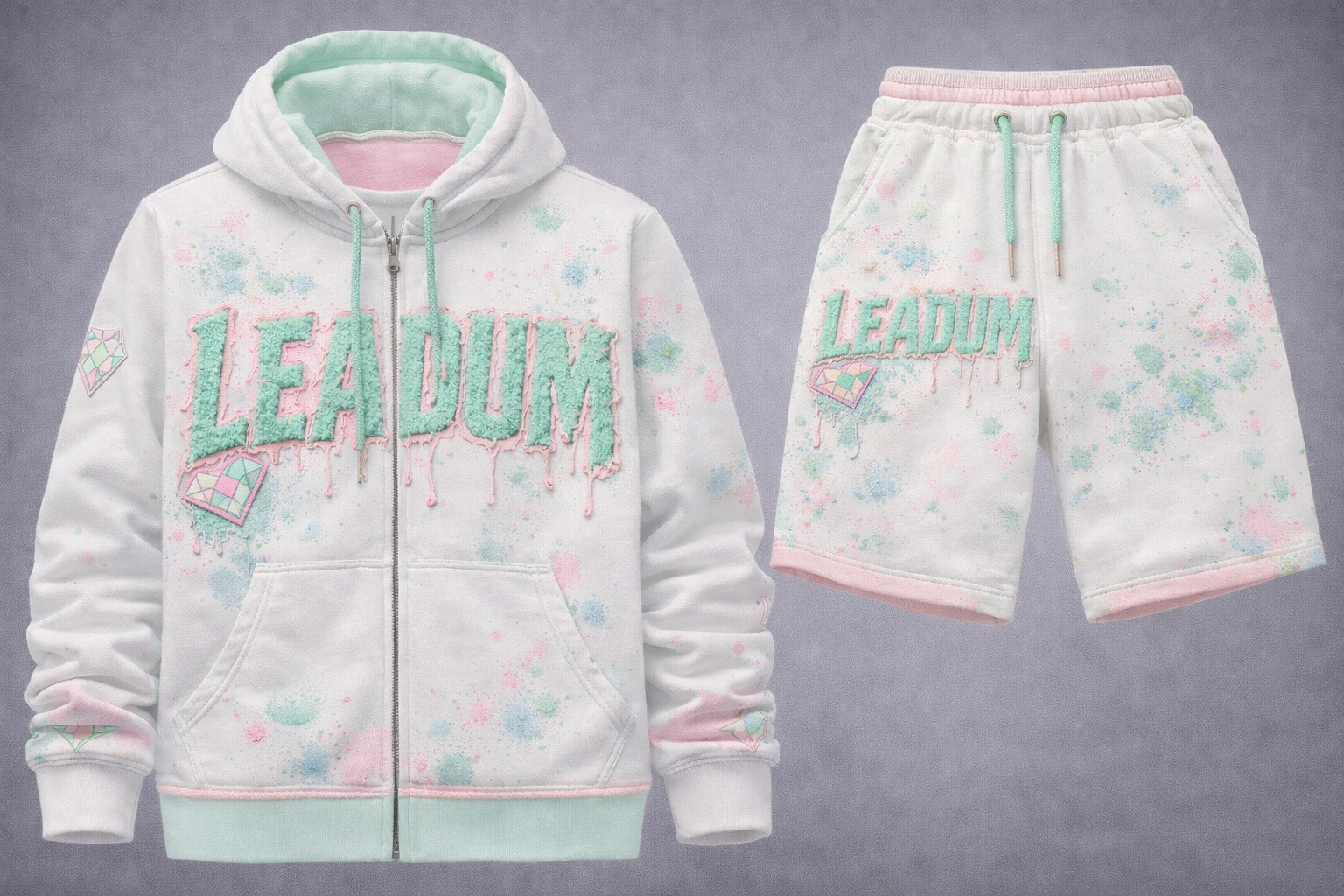 Long sleeve hoodie and short